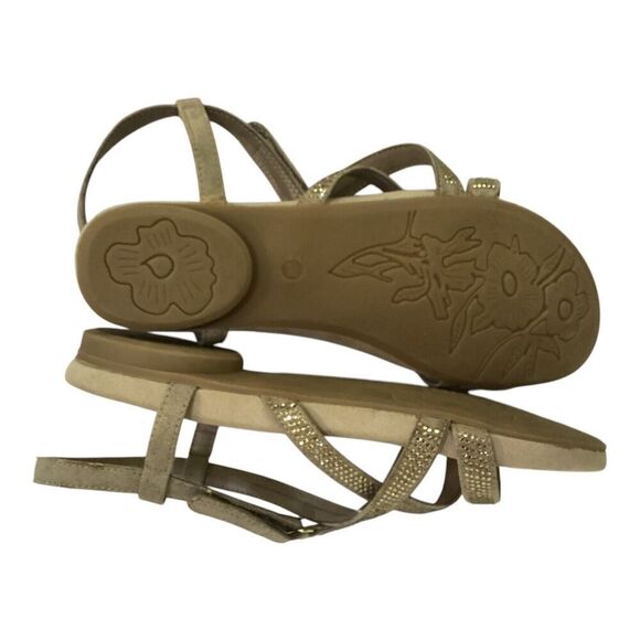 G.H.Bass Simone Tan Gold Sequined Strappy Sandals Size 9 - Picture 2 of 6
